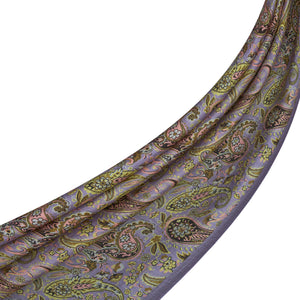 Lila Sarı Mezopotamya Desenli Tensel Şal