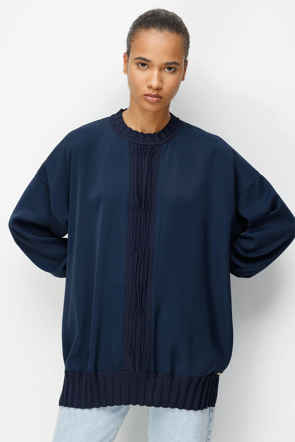 Triko Kumaş Mixli Tunik