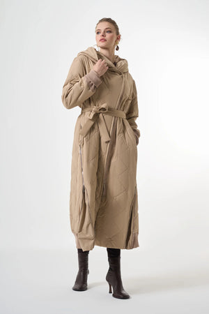 Fermuar Detaylı Şişme Pardesü