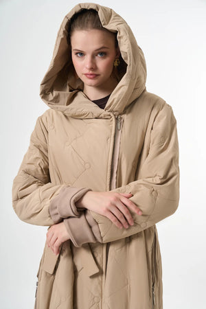 Fermuar Detaylı Şişme Pardesü