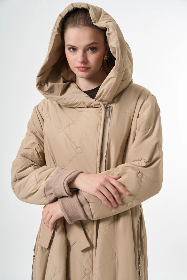 Fermuar Detaylı Şişme Pardesü