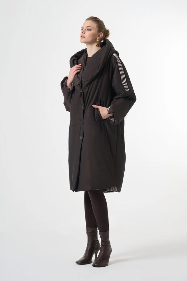 Şerit Detaylı Şişme Mont