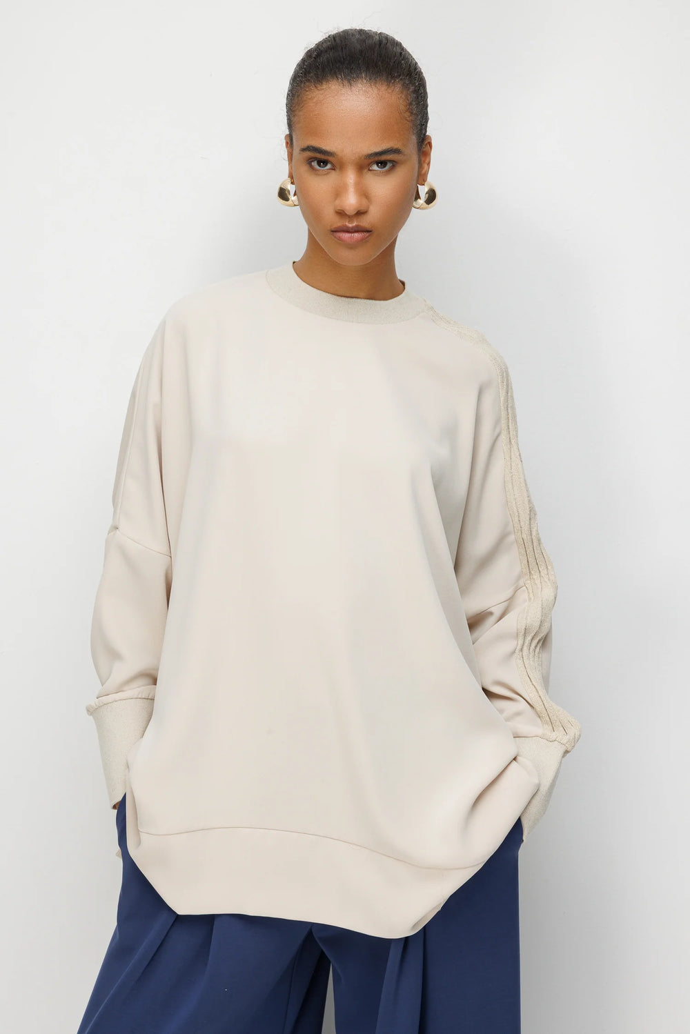 Kol Detaylı Oversize Tunik