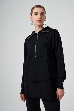 Triko Fermuarlı Tunik