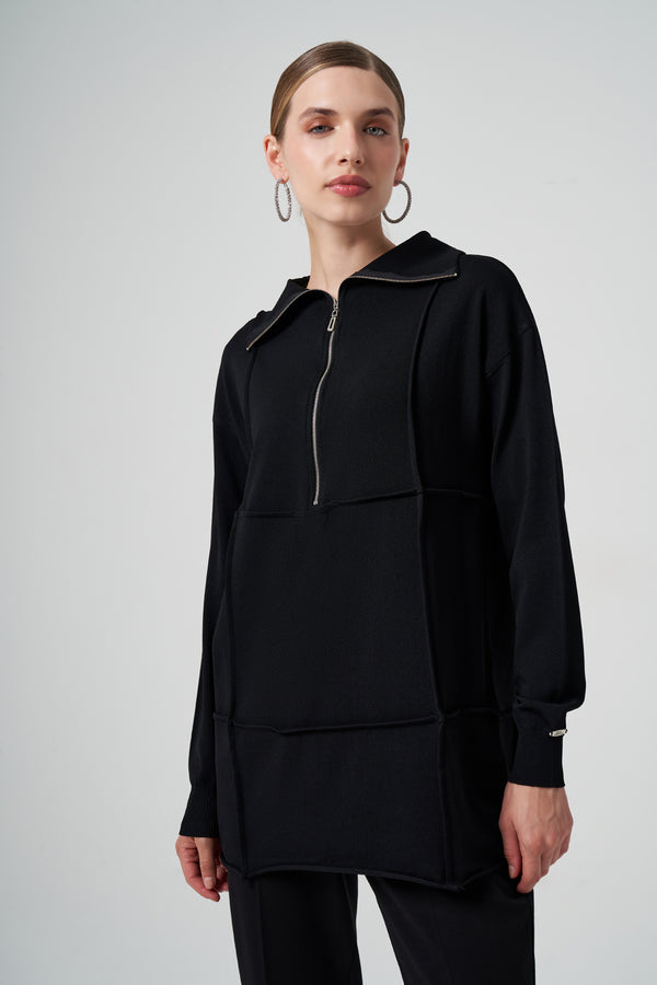 Triko Fermuarlı Tunik