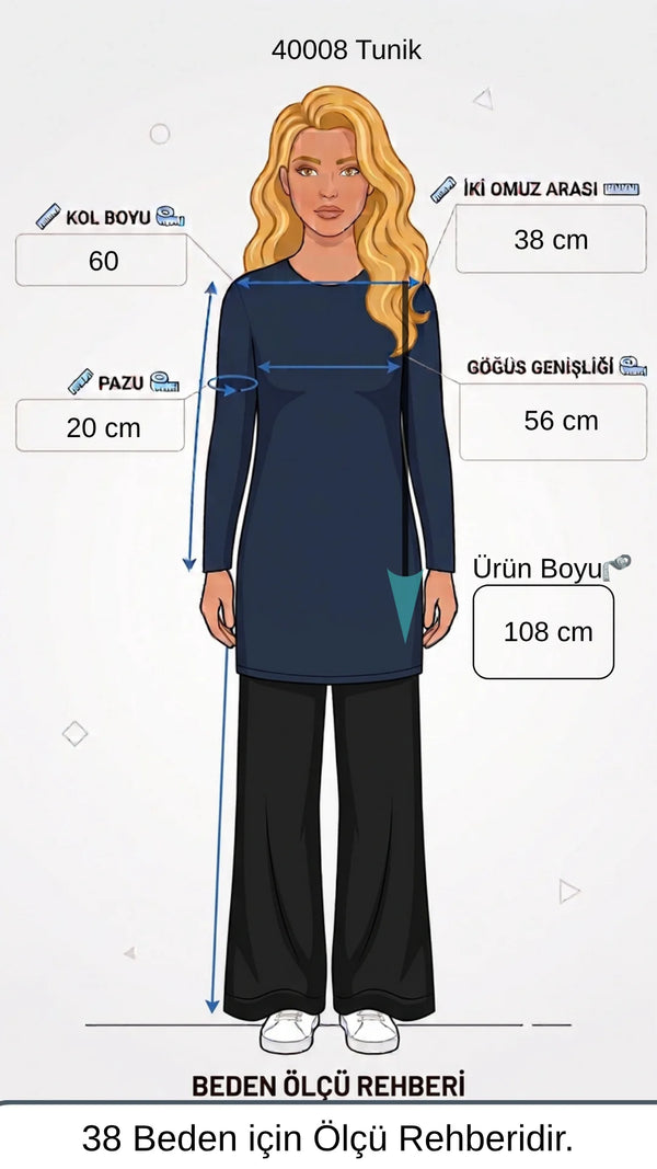 Fermuar Detaylı Katlı Triko Tunik - Ekru