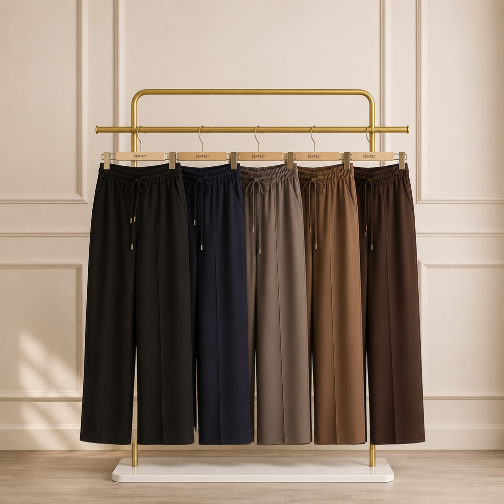Elegance Beli Lastikli Dar Paça Pantolon