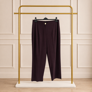 Rio Pensli Yırtmaçlı Paça Pantolon - Mürdüm