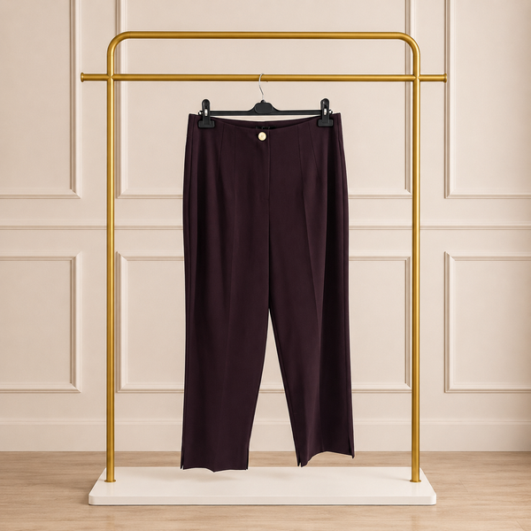 Rio Pensli Yırtmaçlı Paça Pantolon - Mürdüm