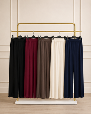 Liora Geniş Paça Örme Pantolon