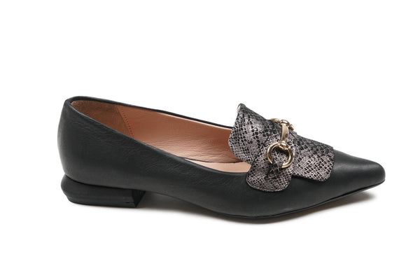 Kadın Yılan Desenli Tokalı Ayakkabı