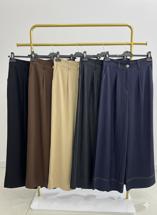 Abelia Kısa Geniş Paça Pantolon