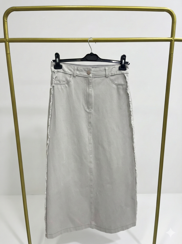 Yanları Püsküllü Kanvas Etek