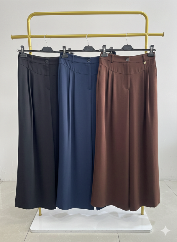 Eyfer Geniş Paça Pileli Pantolon