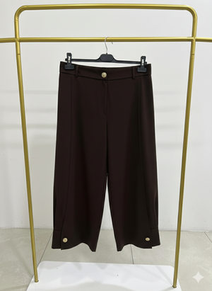 Venüs Paçası Pileli Düğmeli Pantolon