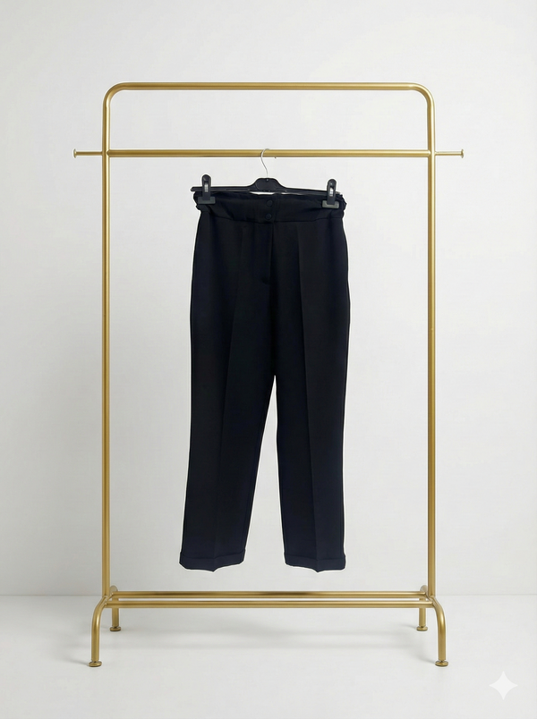 Beli Lastikli İnce Duble Paça Pantolon