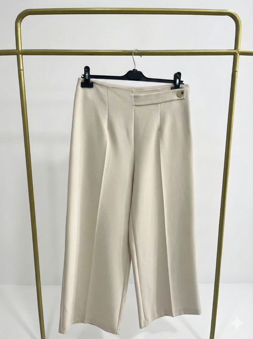 Royal Korsajı Apoletli Düğmeli Geniş Pantolon