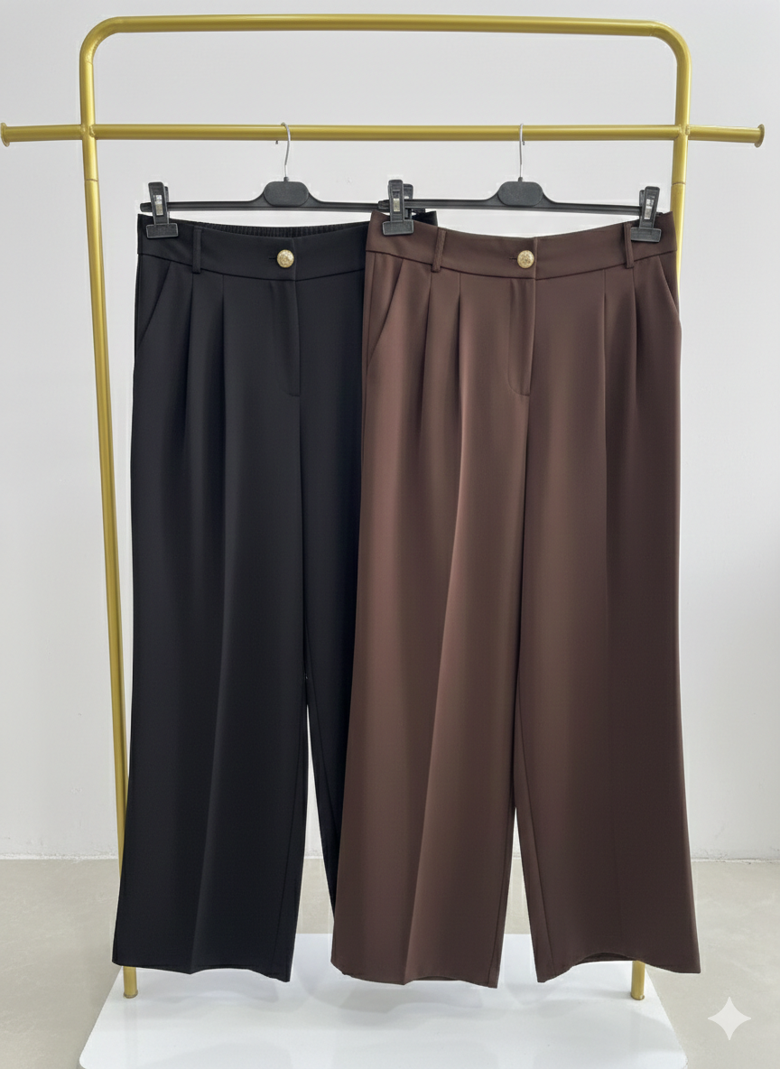 Zirve Palazzo Pileli Geniş Paça Pantolon