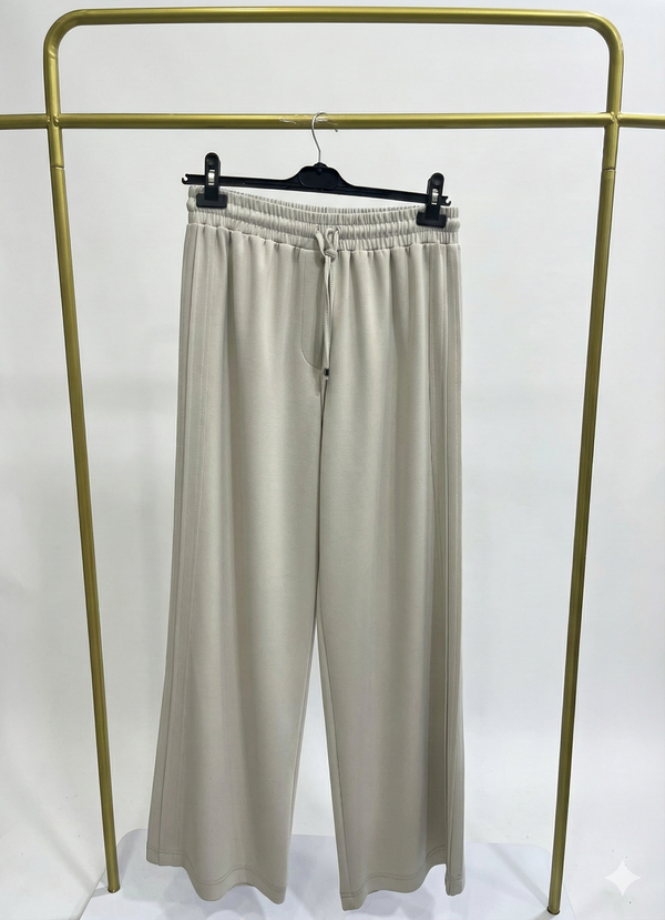 Berlin Yanı Nevrülü Geniş Paça Bambu Pantolon