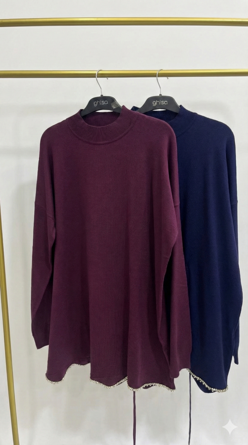 Taş Detaylı Triko Tunik