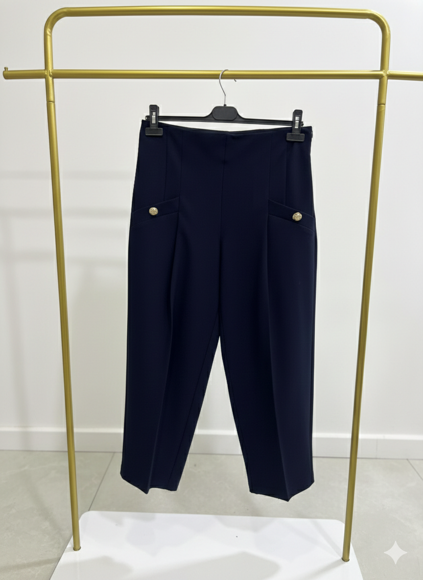 Rosa Önü Pileli Filota Cep Pantolon