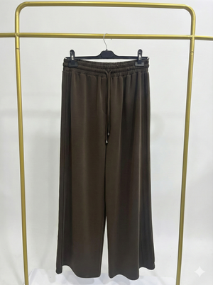 Berlin Yanı Nevrülü Geniş Paça Bambu Pantolon