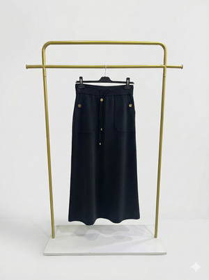 Elenna Cepli Düğmeli Çan Etek