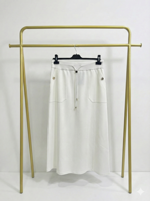 Elenna Cepli Düğmeli Çan Etek