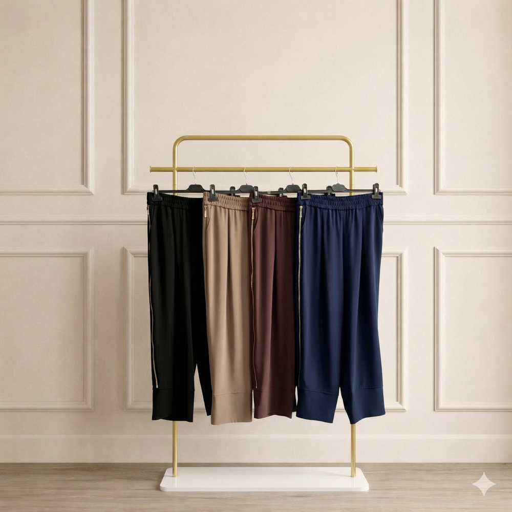 Love Yandan Fermuarlı Pantolon