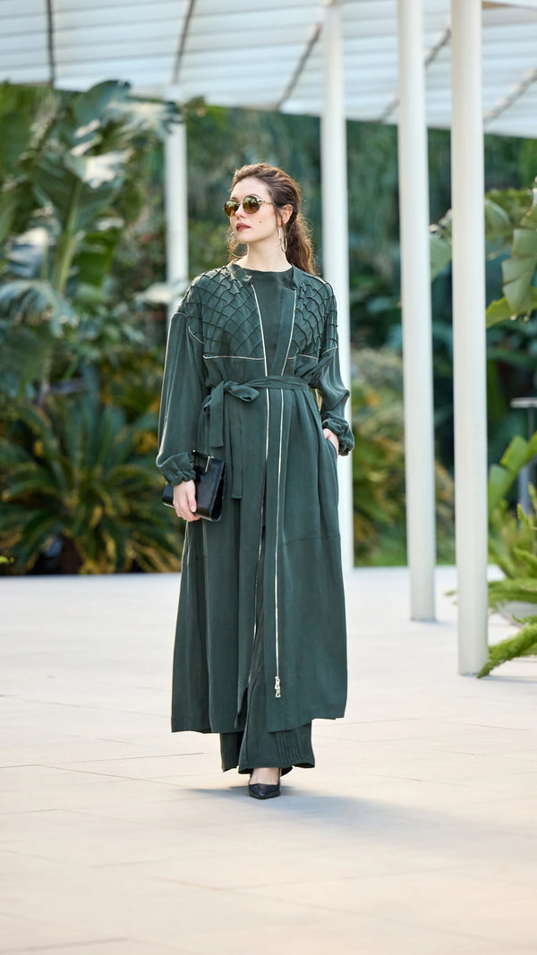 Nervür Detaylı Pardesü