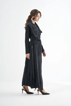 Kuşaklı Cupro Yelek