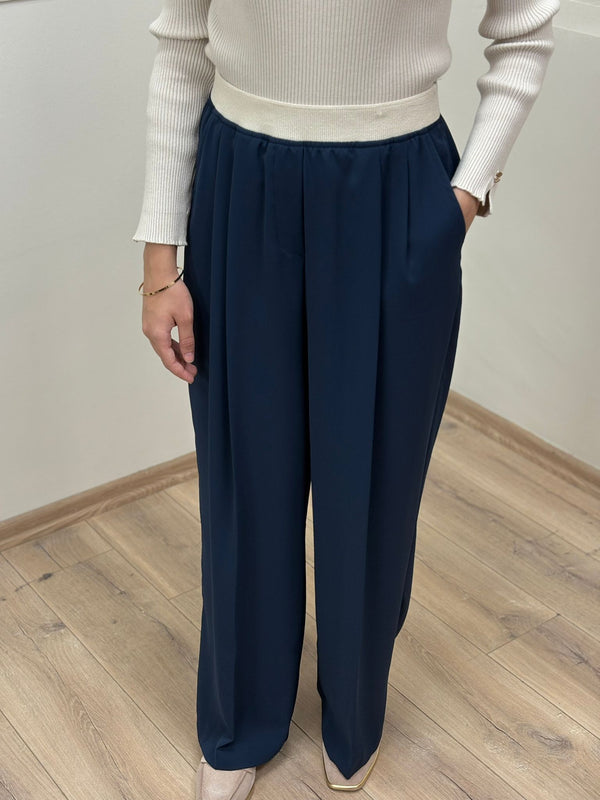 Açelya Kalın Lastikli Geniş Paça Pantolon