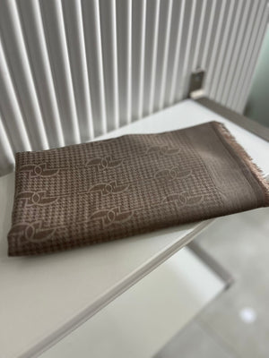 Taş Logo Desenli İpek Pamuk Şal