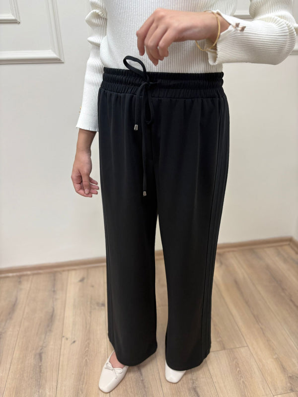 Berlin Yanı Nevrülü Geniş Paça Bambu Pantolon