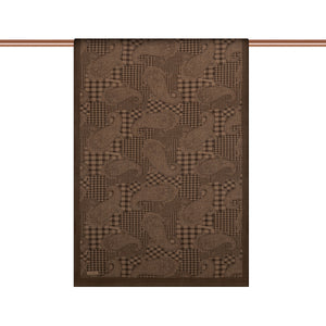 Acı Kahve Yamalı Paisley Desenli Tensel Şal