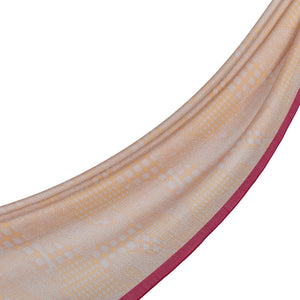 Bej Gold Yamalı Paisley Desenli Tensel Şal