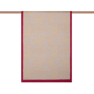 Bej Gold Yamalı Paisley Desenli Tensel Şal