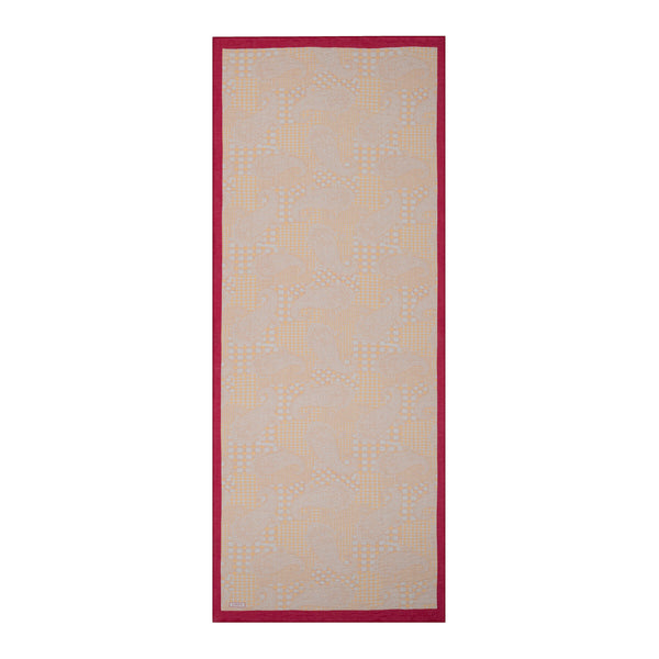 Bej Gold Yamalı Paisley Desenli Tensel Şal