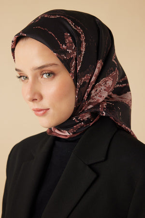 Ceylan Mulberry İpek Eşarp 90x90 Cm - Gül Kurusu
