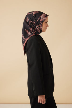 Ceylan Mulberry İpek Eşarp 90x90 Cm - Gül Kurusu