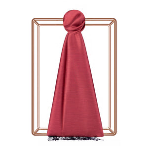 Çin Kırmızısı Çift Taraflı İpek Şal