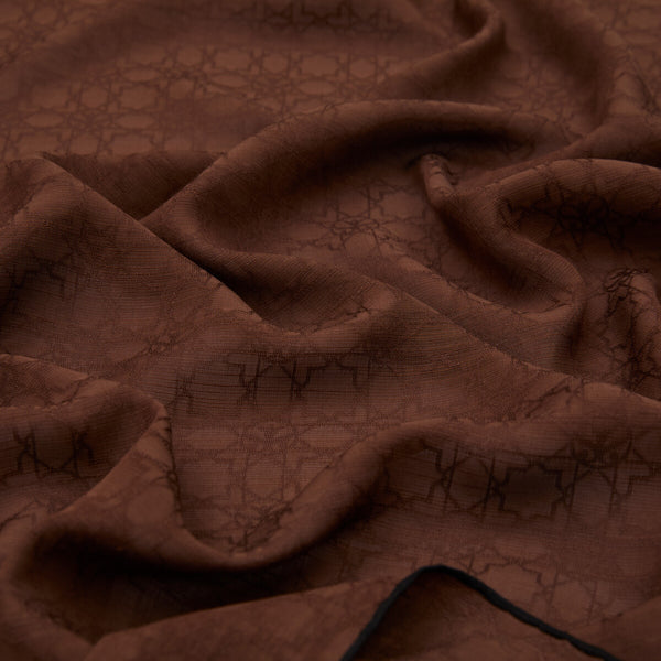 Dört Mevsim Acı Kahve Monogram Eşarp