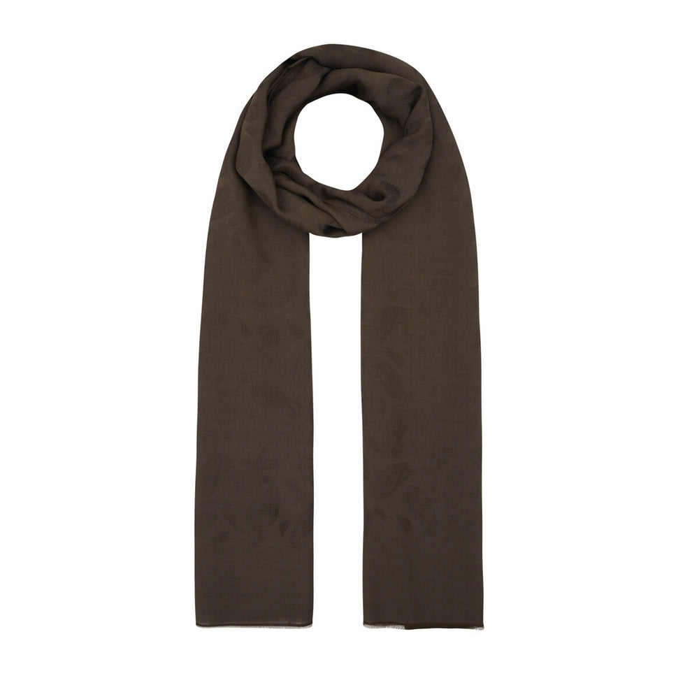 Dört Mevsim Acı Kahve Paisley Monogram Şal