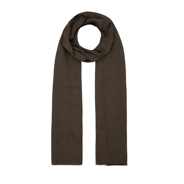 Dört Mevsim Acı Kahve Paisley Monogram Şal