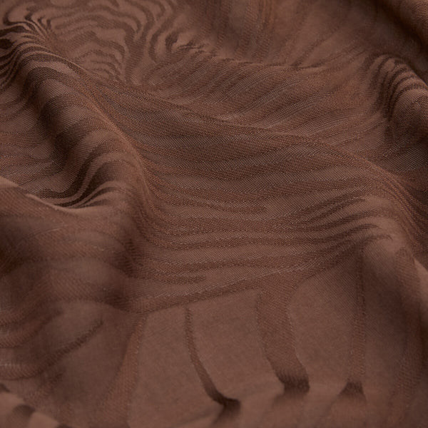 Dört Mevsim Acı Kahve Zebra Desenli Monogram Şal