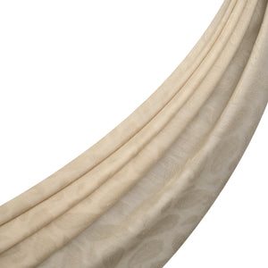 Dört Mevsim Bej Paisley Monogram Şal