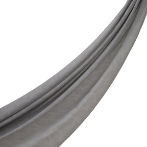 Dört Mevsim Buz Beyazı Paisley Monogram Şal