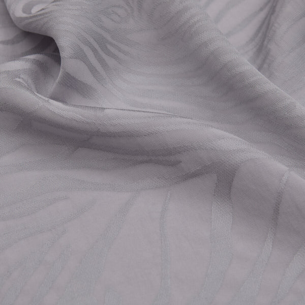 Dört Mevsim Buz Beyazı Zebra Desenli Monogram Şal