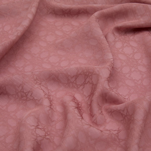 Dört Mevsim Gül Pembe Monogram Eşarp