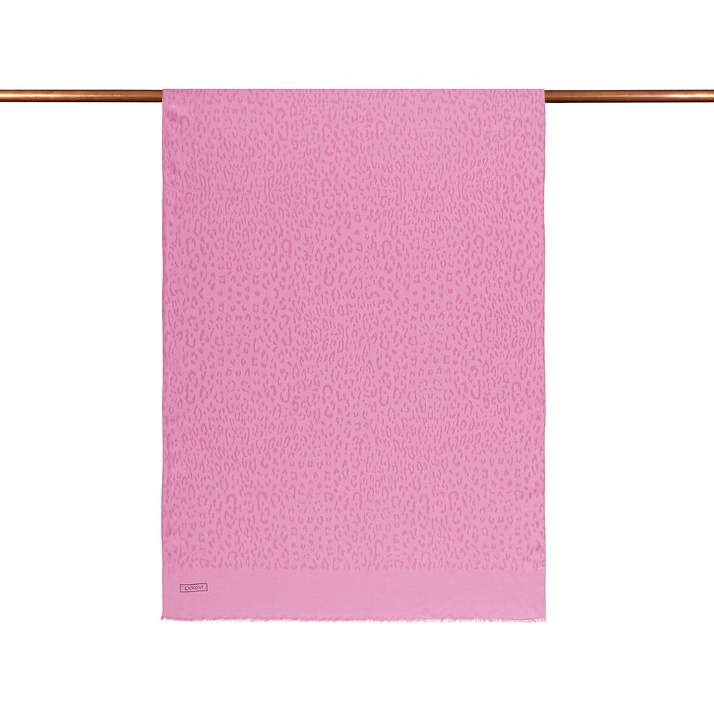 Dört Mevsim Leopar Desenli Şeker Pembe Şal